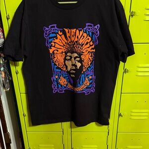 Jimi Hendrix Graphic T-Shirt with Orange and Purple Design